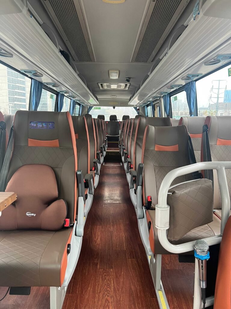 37-seater private coach interior for group tours in Chongqing