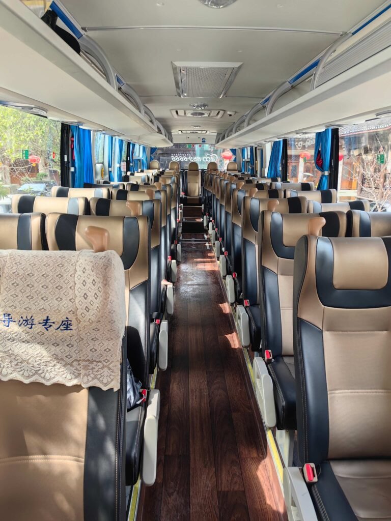 48-seater private coach interior for group tours in Chongqing