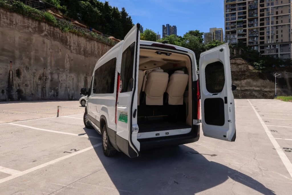 9-seater Chongqing private van with rear luggage access