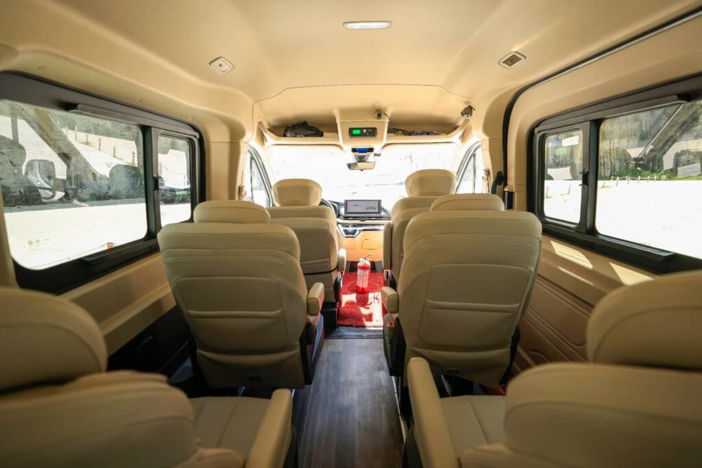 9-seater private van interior for Chongqing group tours