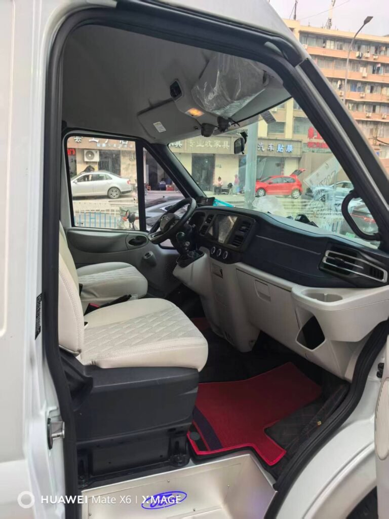 Front cabin of a 9-seater private van in Chongqing