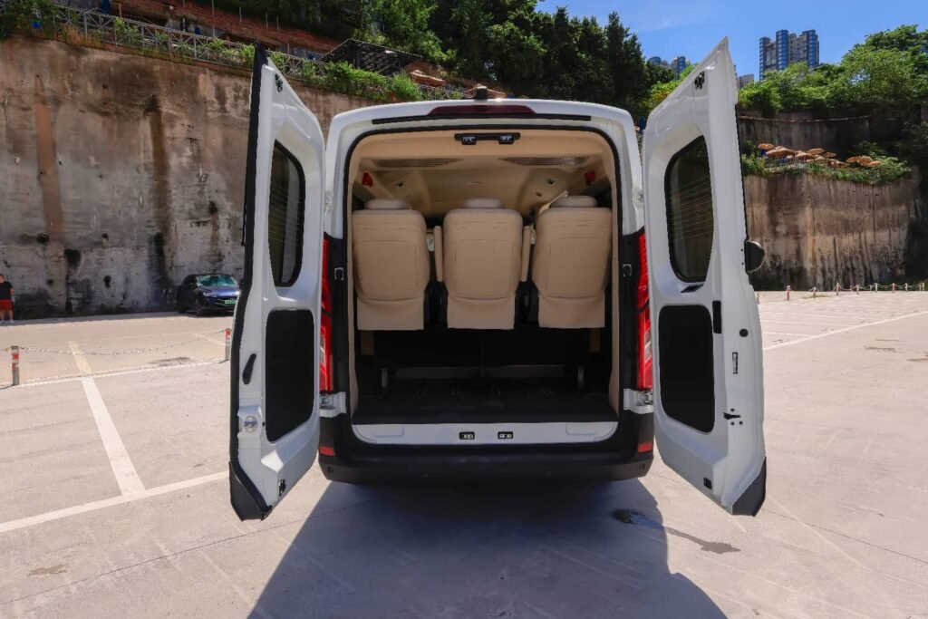 Luggage space in a 9-seater private van in Chongqing